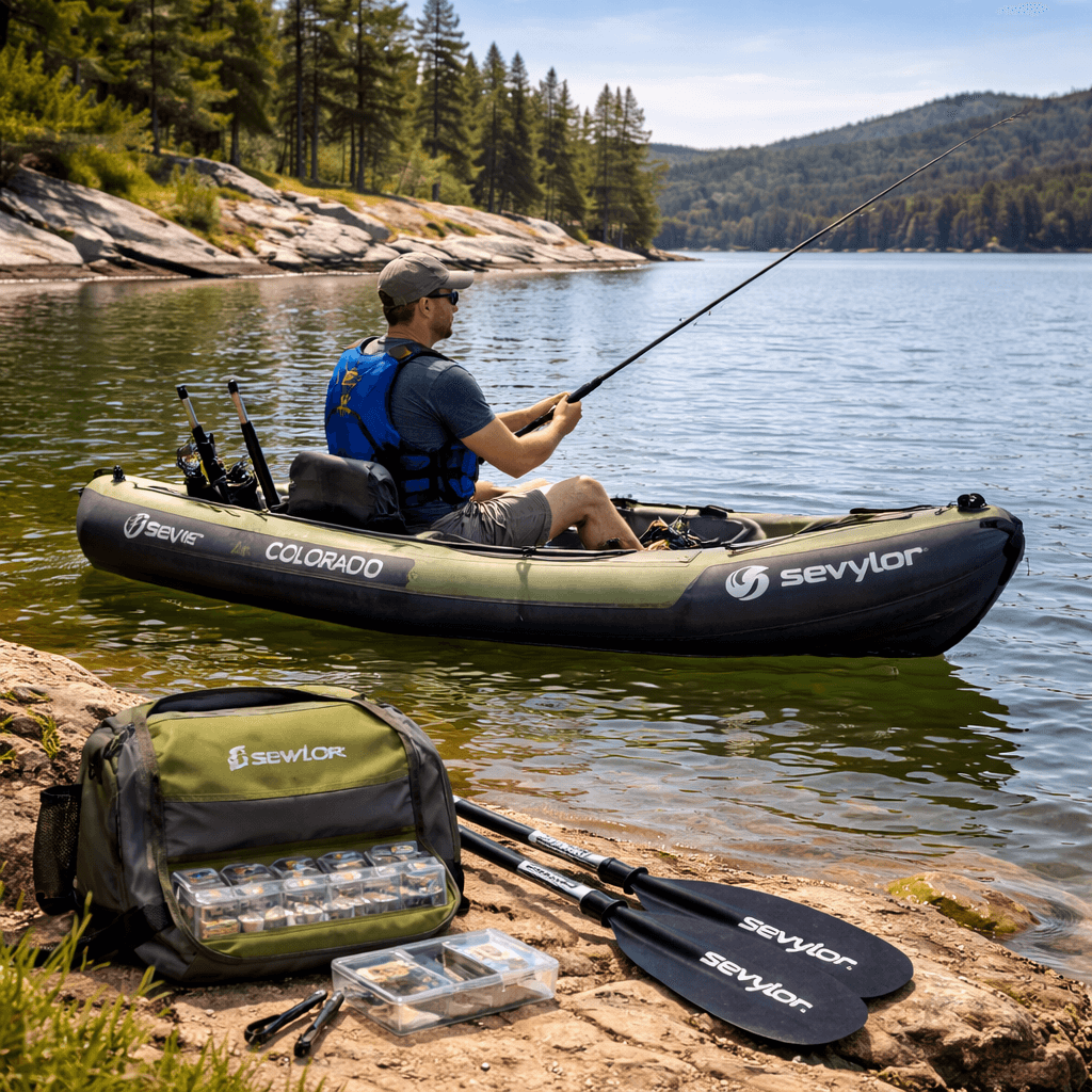 Sevylor inflatable kayak - Light Fishing Activity on Calm Water