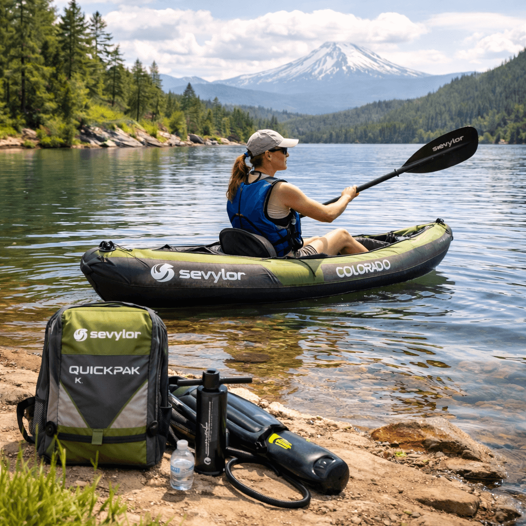 Sevylor inflatable kayak - Solo Entry-Level Inflatable Kayak Use