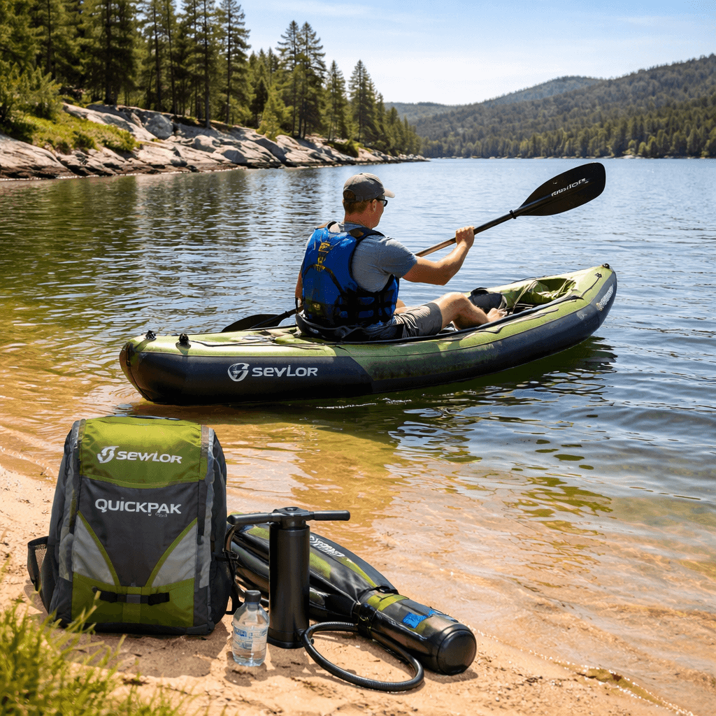 Sevylor inflatable kayak - Weekend Recreational Lake Paddling